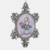 Kleine engel en polaire Beren Tin Sneeuwvlok Ornament (Links)