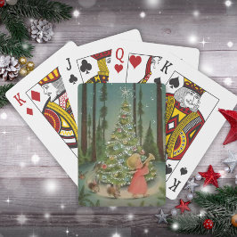  kleine engel in de Bossen kerstmis Pokerkaarten