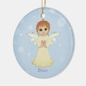 Kleine engel in lichtblauw keramisch ornament (Links)