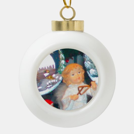 Kleine engel keramische bal ornament (Voorkant)
