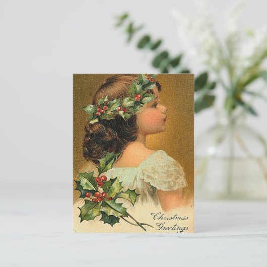 Kleine engel - kerst Wenskaart Feestdagenkaart (Staand voorkant)