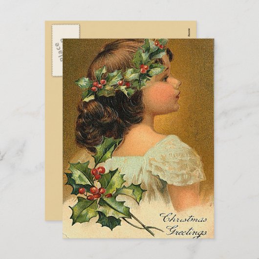 Kleine engel - kerst Wenskaart Feestdagenkaart (Voorkant / Achterkant)