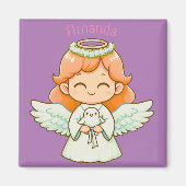 Kleine engel meisje en vogel magneet (Voorkant)