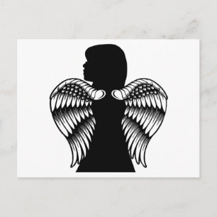Kleine engel meisje Kind Silhouet kunst Briefkaart