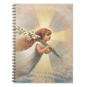 Kleine engel met lelies notitieboek