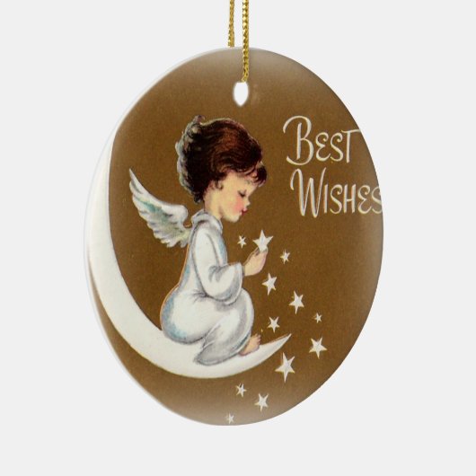  Kleine Engel met sterrenversiering Keramisch Ornament (Rechts)