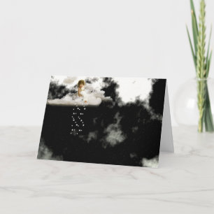 Kleine engel op een wolk verjaardag kaart