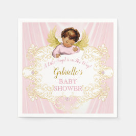 Kleine engel op weg Roze Gouden Meisje Etnisch Servet