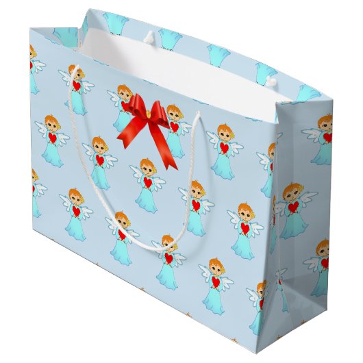 Kleine engel-patroon bevestigen large cadeautasje (Achterkant Gekanteld)