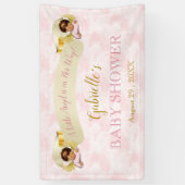 Kleine Engel Roze Goud Meisje Etnisch Spandoek (Verticaal)