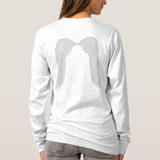 Kleine engel vleugels op omgekeerde lange mouw T-s T-shirt (Achterkant)