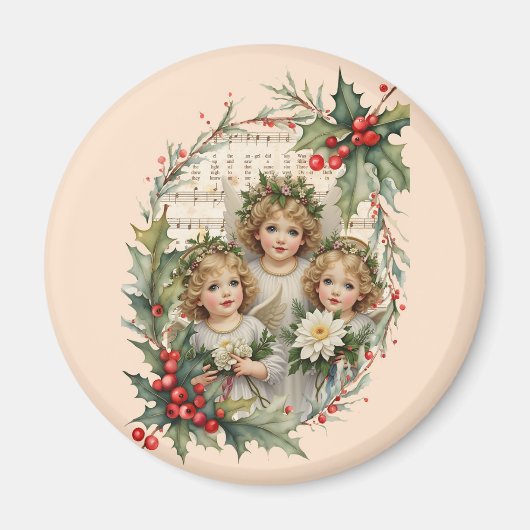Kleine engelen Kerstmis Magneet (Voorkant)
