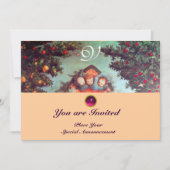 KLEINE ENGELEN MONOGRAM helder antiek blauw roze Kaart (Voorkant)