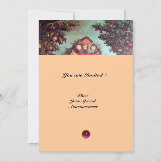 KLEINE ENGELEN MONOGRAM helder antiek blauw roze Kaart (Achterkant)