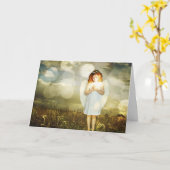 Kleine engelenverjaardagskaart kaart (Gele Bloem)