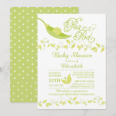 Kleine erwt in een pod Baby shower uitnodiging (Voorkant / Achterkant)
