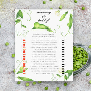 Kleine erwt - mama of papa baby shower spel