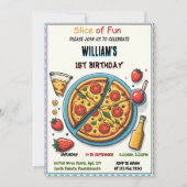 kleine eten jongen meisje tiener pizza eerste 1e v kaart (Voorkant)