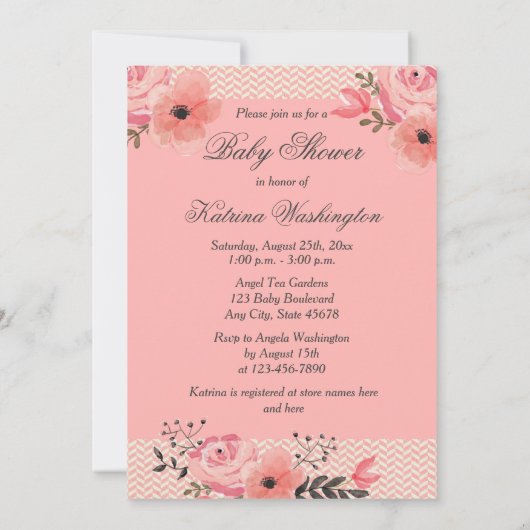 Kleine Etnische Engel Waterverf Bloemen Baby showe Kaart (Achterkant)