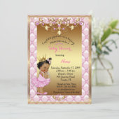 Kleine etnische prinses, Baby shower Uitnodiging,  Kaart (Staand voorkant)