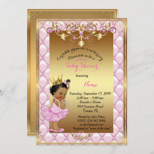 Kleine etnische prinses, Baby shower Uitnodiging,  Kaart
