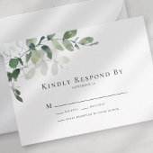 Kleine Eucalyptus groen bruiloft RSVP Kaart Notitiekaartje
