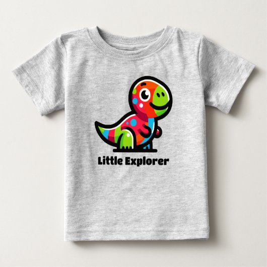 Kleine Explorer Dinosaurus Peuter T-shirt Kleurrij (Voorkant)