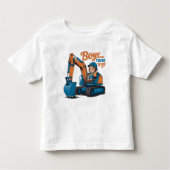 Kleine Explorer Riding Blue Construction Beast Kinder Shirts (Voorkant)