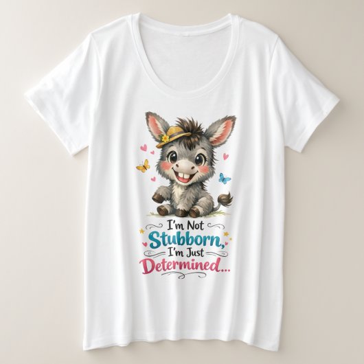Kleine Ezel Grote Maat T-shirt (Design voorkant)