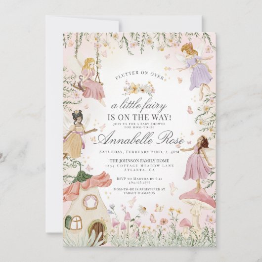 Kleine Fairy betoverde tuin meisje baby shower (Voorkant)