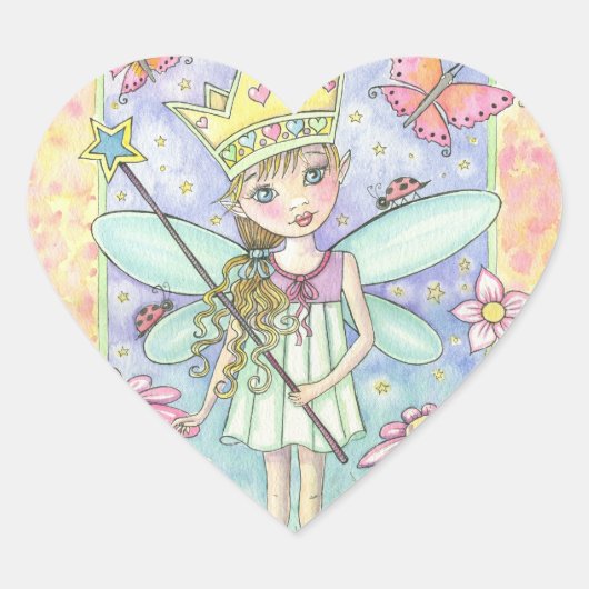 Kleine Fairy Princess Hart Stickers (Voorkant)