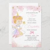 Kleine Fairy Verjaardag uitnodiging (Voorkant / Achterkant)