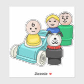 Kleine familie met Baby-roller Sticker (Vel)