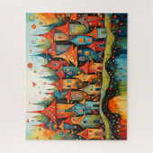 kleine fantasie sprookjesstad legpuzzel (Verticaal)