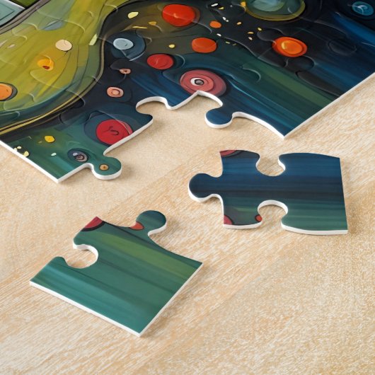 kleine fantasie sprookjesstad legpuzzel (Zijkant)