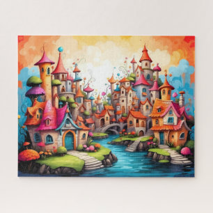kleine fantasie sprookjesstad legpuzzel