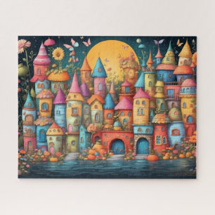 kleine fantasie sprookjesstad legpuzzel