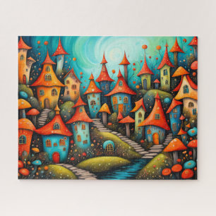 kleine fantasie sprookjesstad legpuzzel