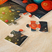 kleine fantasie sprookjesstad legpuzzel (Zijkant)