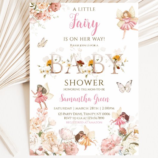 Kleine Fee Baby Shower Kaart