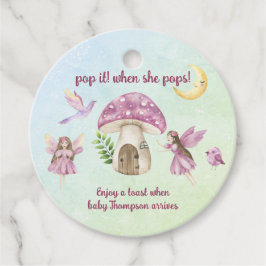 Kleine fee baby shower - Knal het open als zij dat Bedankjes Labels