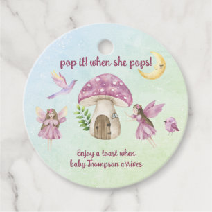 Kleine fee baby shower - Knal het open als zij dat Bedankjes Labels