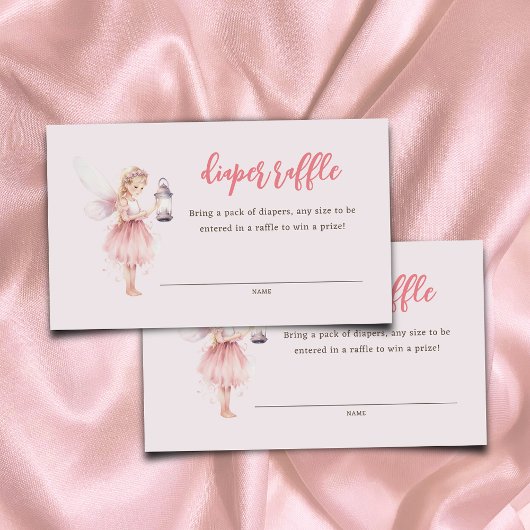 Kleine fee betoverrukte roze luier rafel informatiekaartje