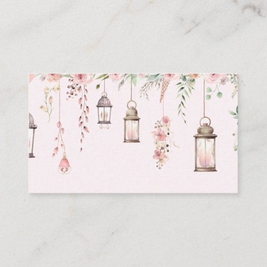 Kleine fee betoverrukte roze luier rafel informatiekaartje (Achterkant)