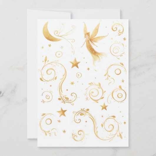 Kleine fee betoverrukte tuin baby meisje douche kaart (Achterkant)