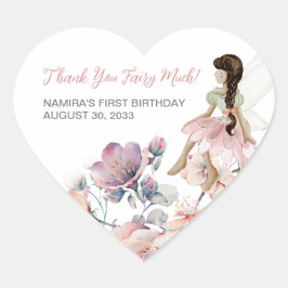 Kleine fee betoverrukte tuin verjaardag gunst hart sticker