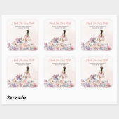 Kleine fee betoverrukte tuin verjaardag gunst vierkante sticker (Vel)