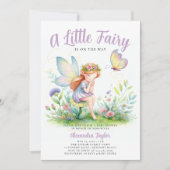 Kleine fee betoverrukte vlinder baby meisje douche kaart (Voorkant)