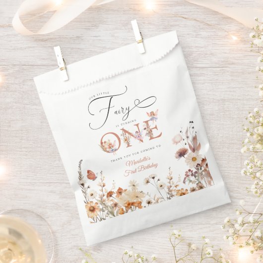 Kleine fee bloementuin eerste verjaardag bedankzakje (Geknipt)