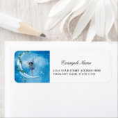 Kleine fee danst op de maan etiket (Insitu)